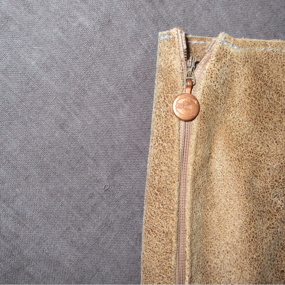 Just Cavalli Distressed Leather Panel Pencil Skirt - Picture 4 of 5